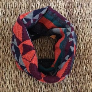 LOF infinity scarf. NWT. Multi-color Southwest print/cream plush lined.